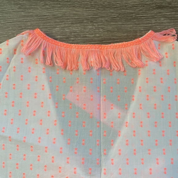 Lilly Pulitzer Kipper Coverup, NWT, Size S/M, Neon Clip, Tangelo, Coral & White - Picture 7 of 8